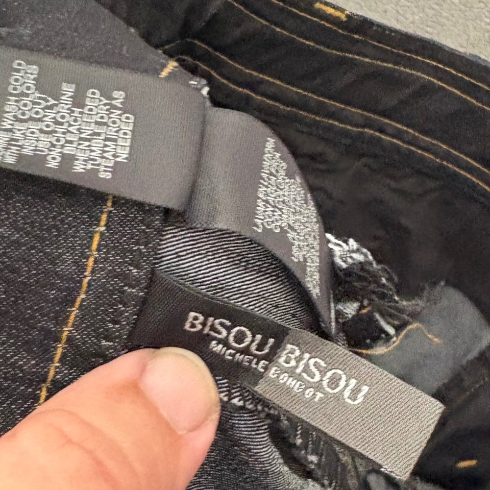 Bisou‎ Bisou Michele Bohbot Dark Wash Bootcut Jeans Womens Size 12 Indigo Y2K - Picture 4 of 16